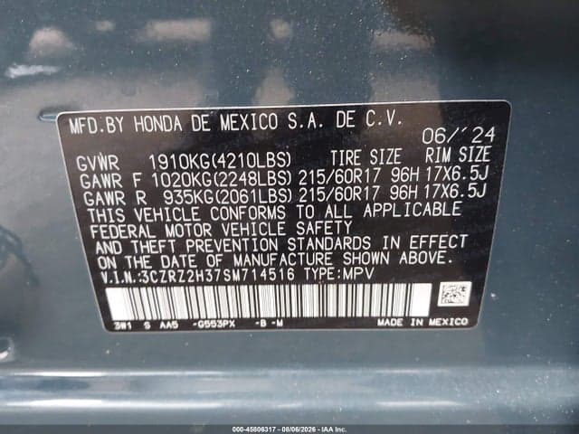2025 HONDA HR-V AWD LX 9