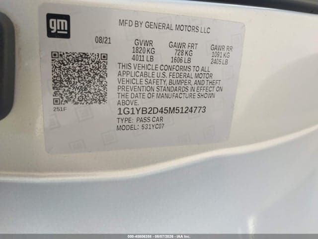 2021 CHEVROLET CORVETTE STINGRAY RWD 2LT 9