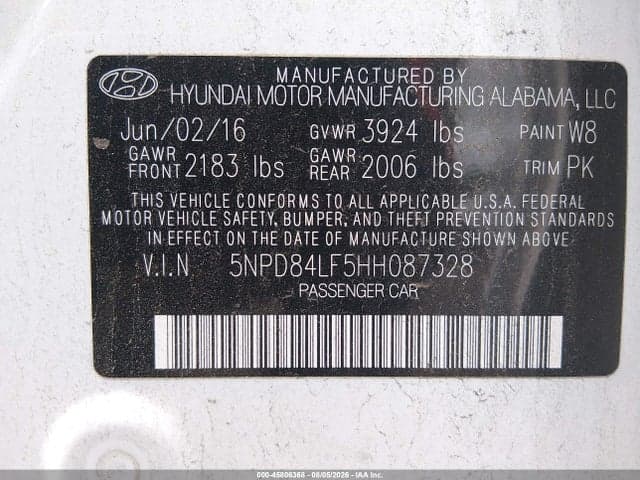2017 HYUNDAI ELANTRA SE 9