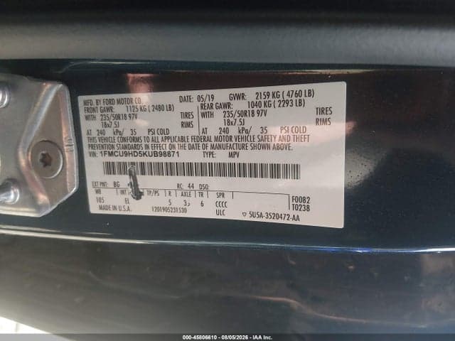 2019 FORD ESCAPE SEL 9