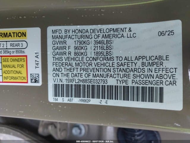 2025 HONDA CIVIC SEDAN SPORT 9