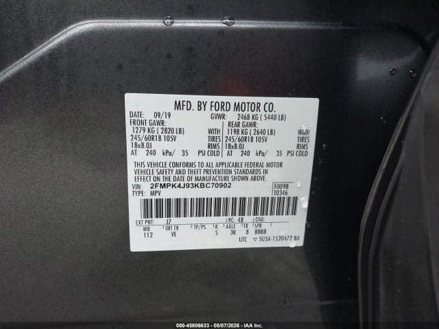 2019 FORD EDGE SEL 9
