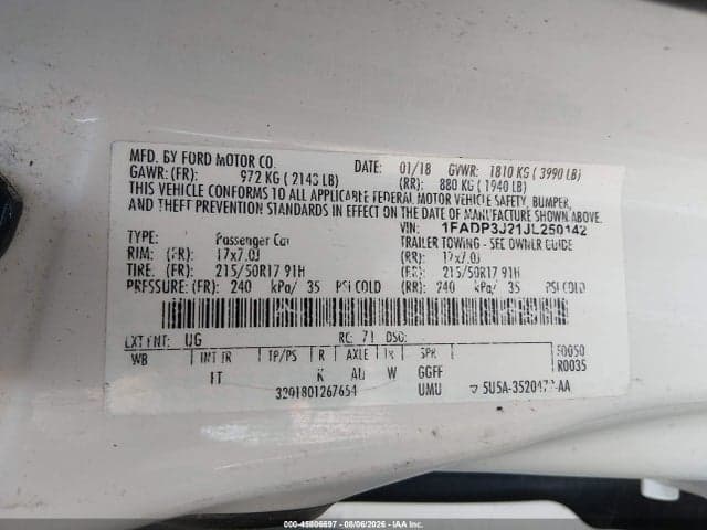 2018 FORD FOCUS TITANIUM 9