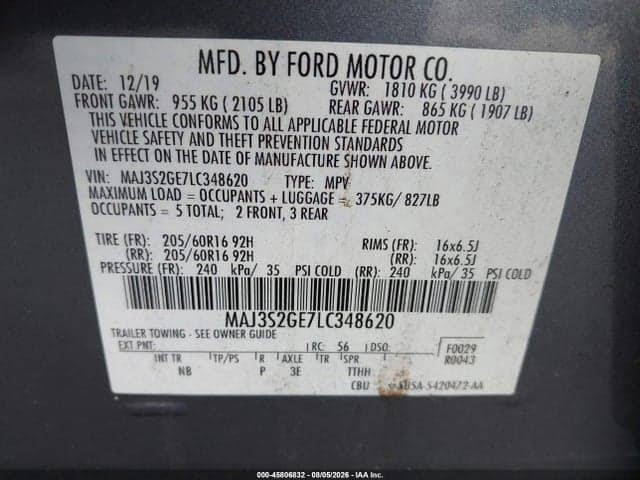 2020 FORD ECOSPORT SE 9
