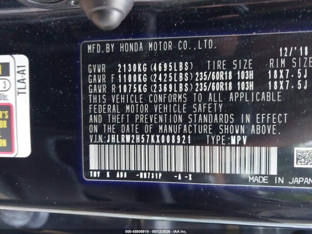 2019 HONDA CR-V EX 9