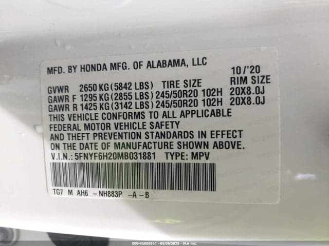 2021 HONDA PILOT AWD SPECIAL EDITION 9
