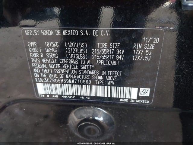 2021 HONDA HR-V 2WD LX 9