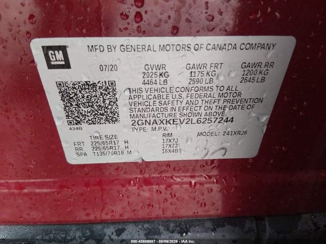 2020 CHEVROLET EQUINOX FWD LT 1.5L TURBO 9