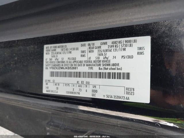 2018 FORD TRANSIT-350 XL 9