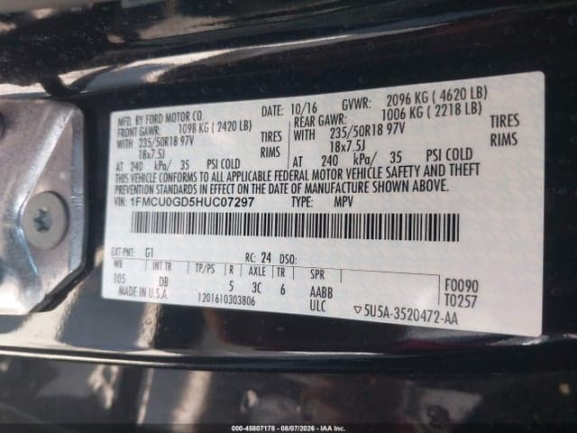 2017 FORD ESCAPE SE 9