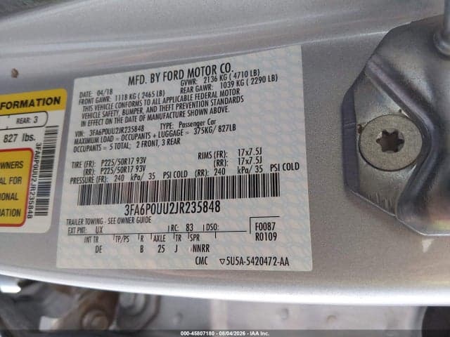2018 FORD FUSION HYBRID S 9