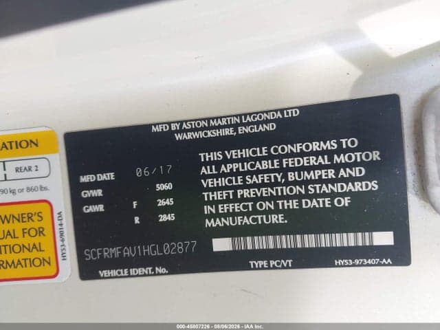 2017 ASTON MARTIN DB11 LAUNCH EDITION 9