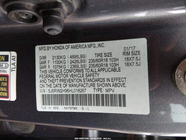 2017 HONDA CR-V TOURING 9