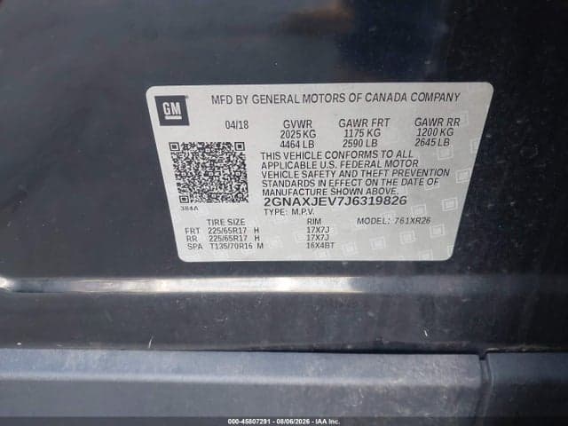 2018 CHEVROLET EQUINOX LT 9