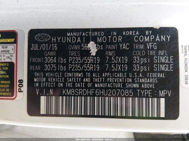 2017 HYUNDAI SANTA FE SE ULTIMATE 9