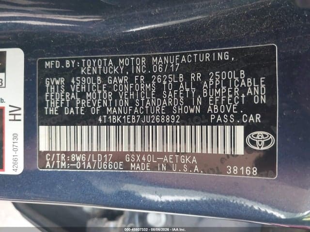 2018 TOYOTA AVALON XLE 9