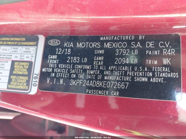 2019 KIA FORTE LXS 9