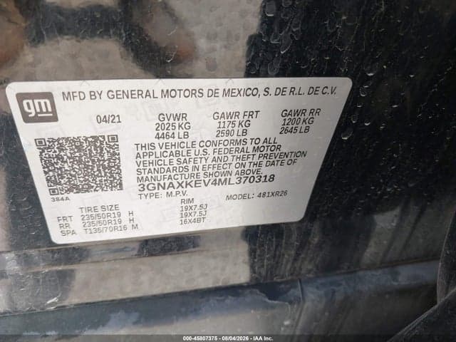 2021 CHEVROLET EQUINOX FWD LT 9