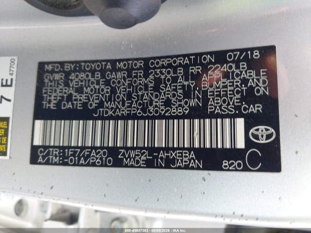 2018 TOYOTA PRIUS PRIME PLUS 9
