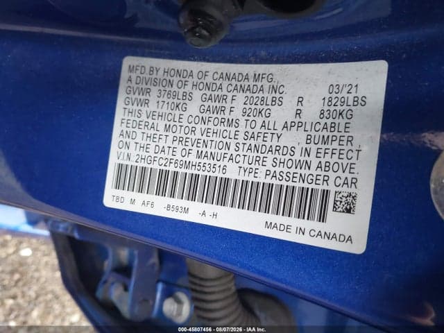 2021 HONDA CIVIC LX 9