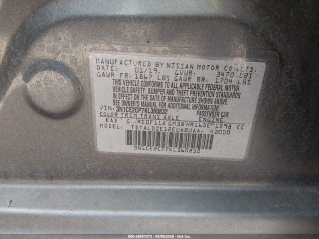 2019 NISSAN VERSA NOTE SV 9