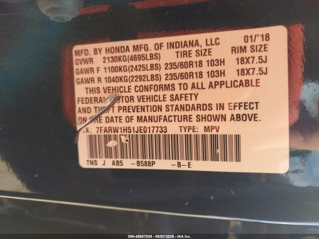 2018 HONDA CR-V EX 9
