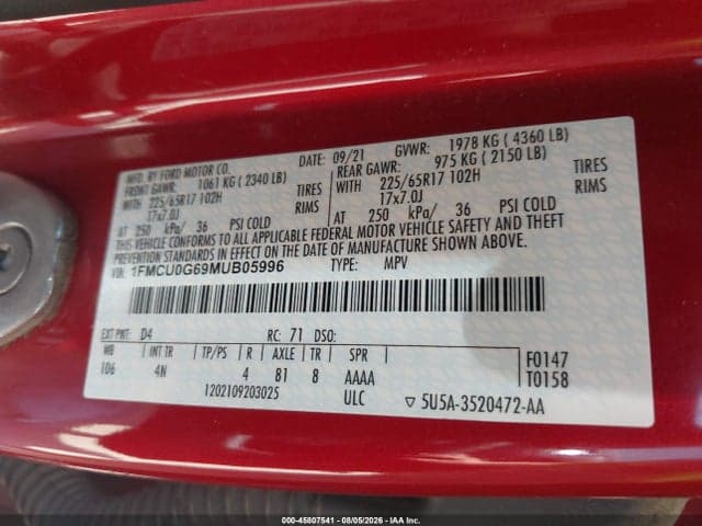 2021 FORD ESCAPE SE 9