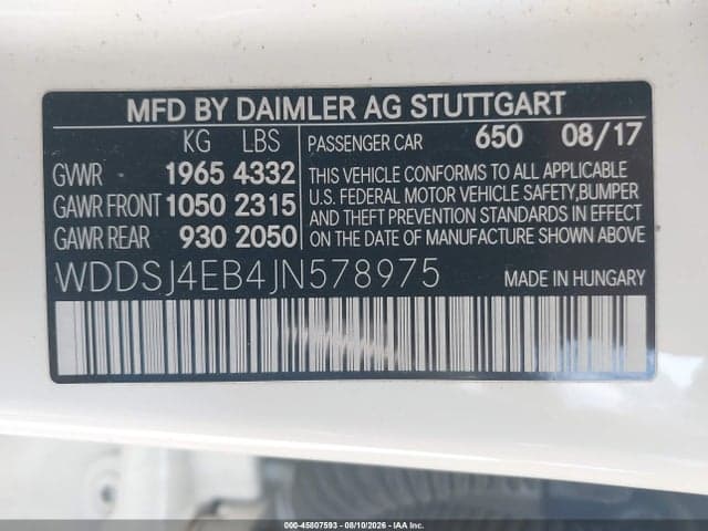 2018 MERCEDES-BENZ CLA 250 9