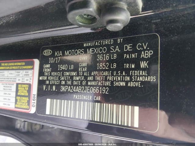 2018 KIA RIO LX 9