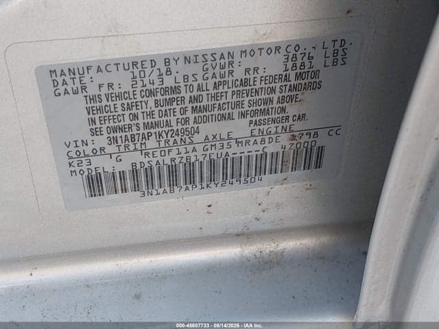 2019 NISSAN SENTRA SR 9
