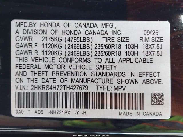 2026 HONDA CR-V EX-L AWD 9
