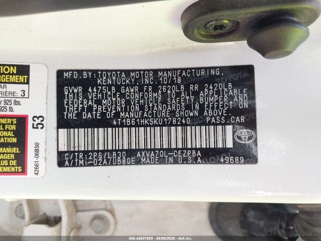 2019 TOYOTA CAMRY XSE 9