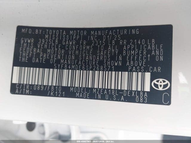 2025 TOYOTA COROLLA LE 9