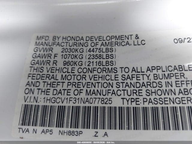 2022 HONDA ACCORD SPORT 9