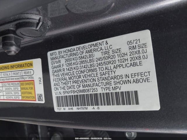 2021 HONDA PILOT AWD SPECIAL EDITION 9