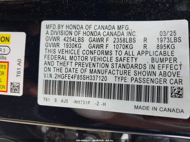 2025 HONDA CIVIC HYBRID SPORT/SPORT TOURING 9