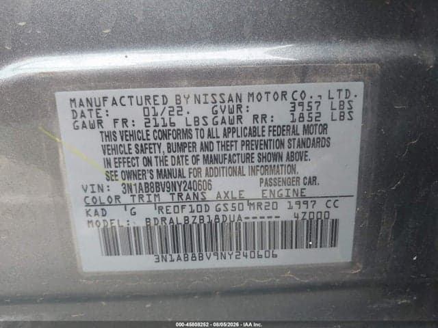 2022 NISSAN SENTRA S XTRONIC CVT 9