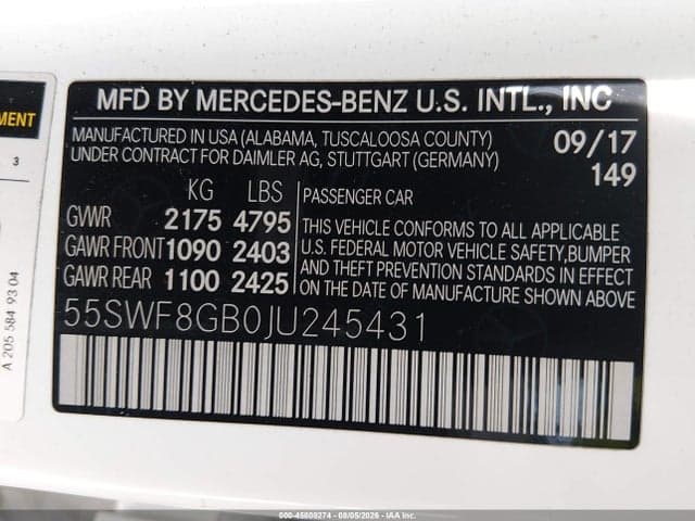 2018 MERCEDES-BENZ AMG C 63 9