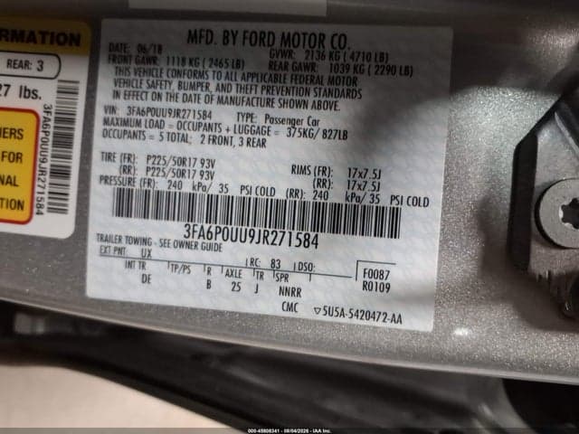 2018 FORD FUSION HYBRID S 9