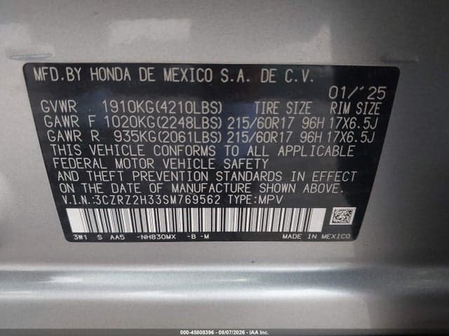 2025 HONDA HR-V AWD LX 9