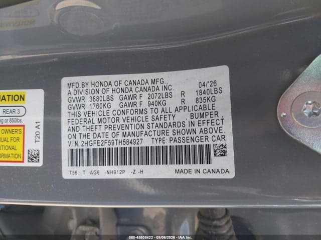 2026 HONDA CIVIC SPORT 9