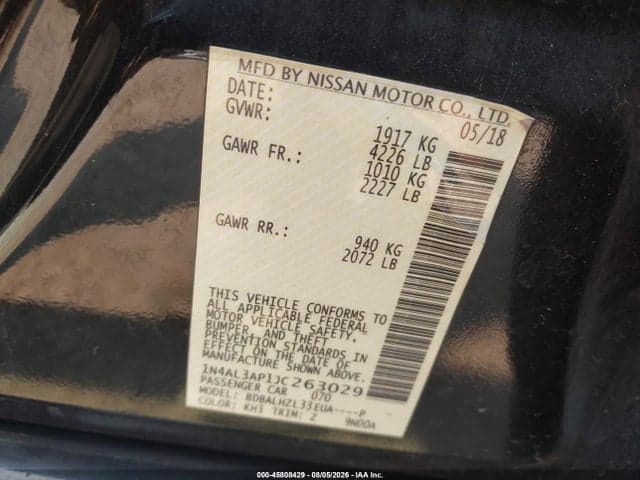 2018 NISSAN ALTIMA 2.5 SR 9