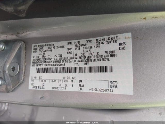 2017 FORD ESCAPE SE 9