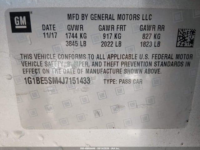2018 CHEVROLET CRUZE LT AUTO 9