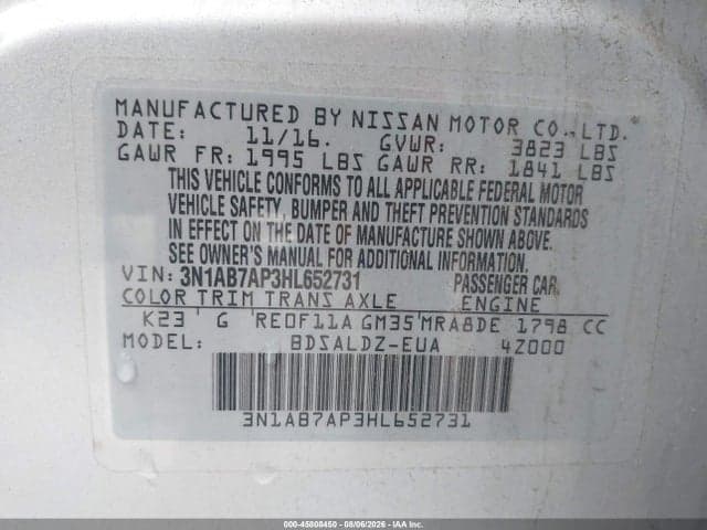 2017 NISSAN SENTRA SV 9