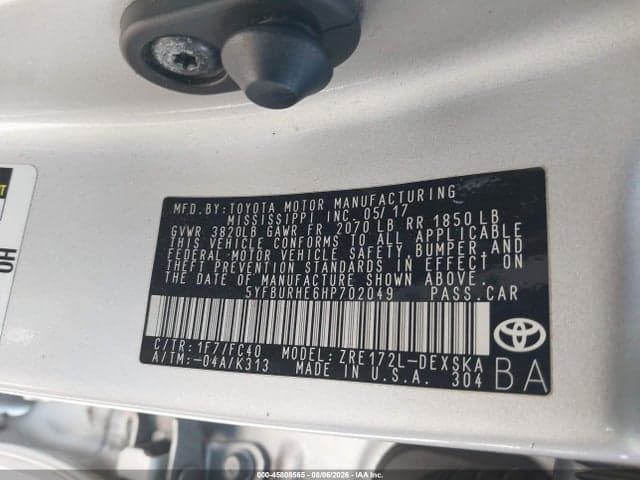 2017 TOYOTA COROLLA SE 9