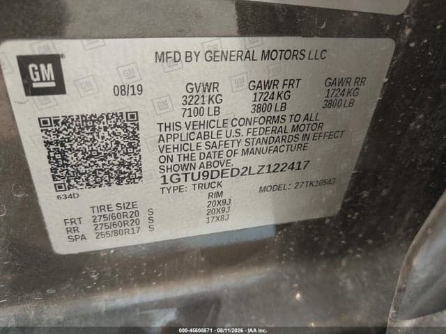 2020 GMC SIERRA 1500 4WD SHORT BOX SLT 9