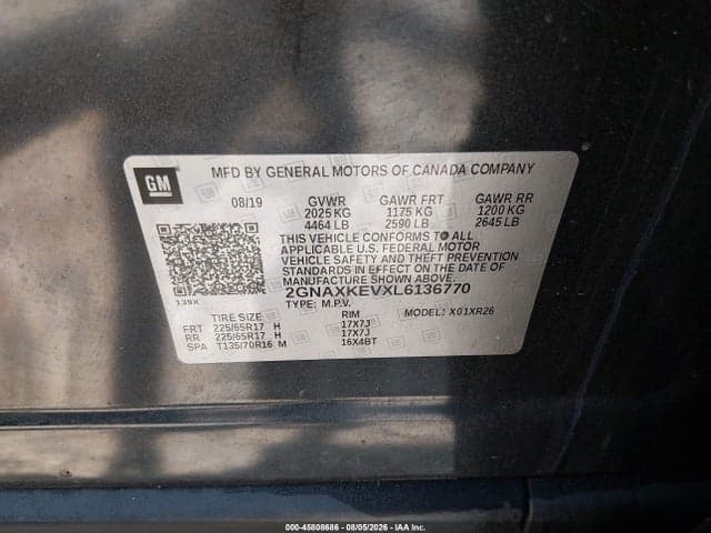 2020 CHEVROLET EQUINOX FWD LT 1.5L TURBO 9