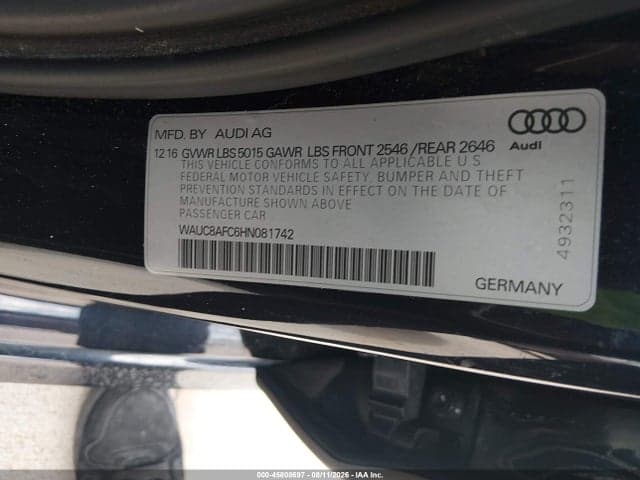 2017 AUDI A6 PREMIUM 9