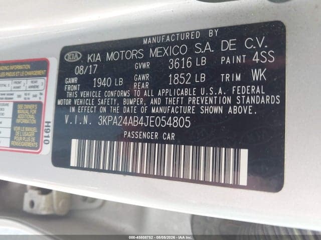 2018 KIA RIO LX 9
